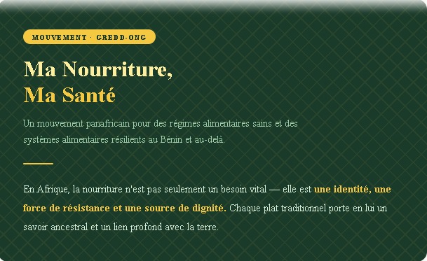 Ma Nourriture, Ma Santé
